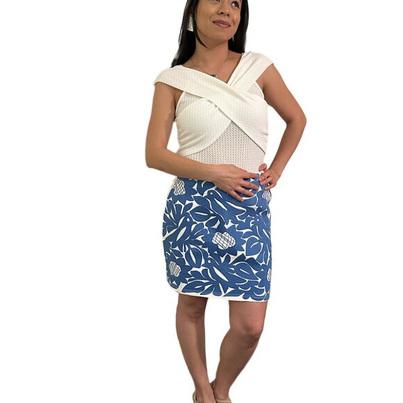 White Textured Criss Cross Bodysuit - Picture 5 of 6